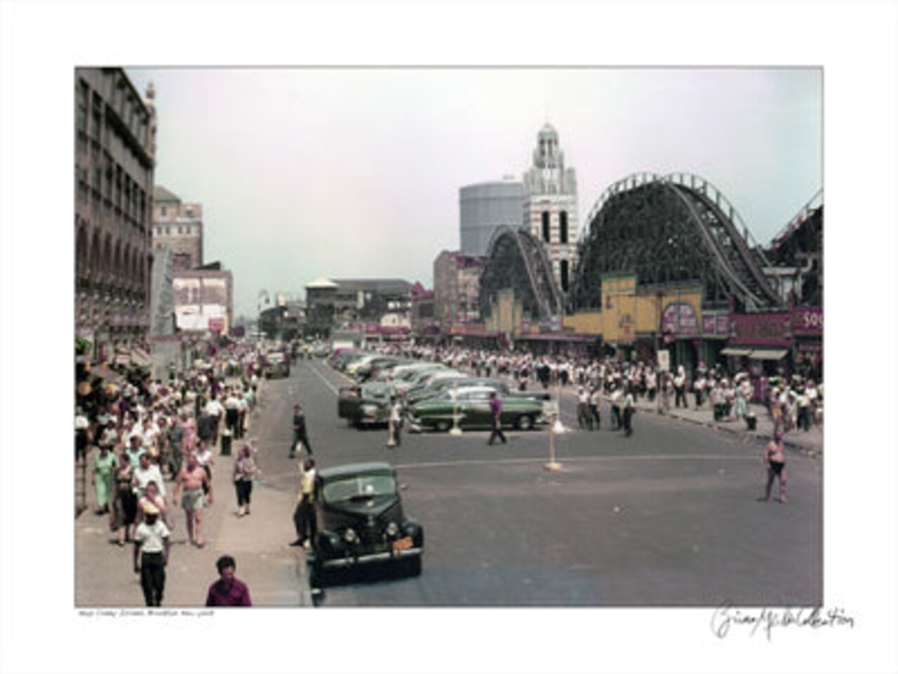 Framed Art Coney Island, Brooklyn, New York, 1950 by Merlis Collection 11 x 14